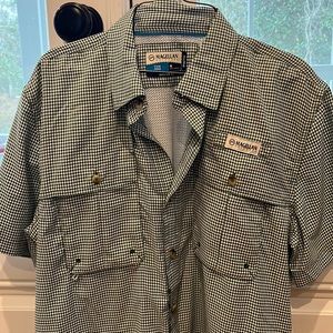 Mens magellans fishing shirt Med NWOT! Never worn! Dark green check. Shortsleeve